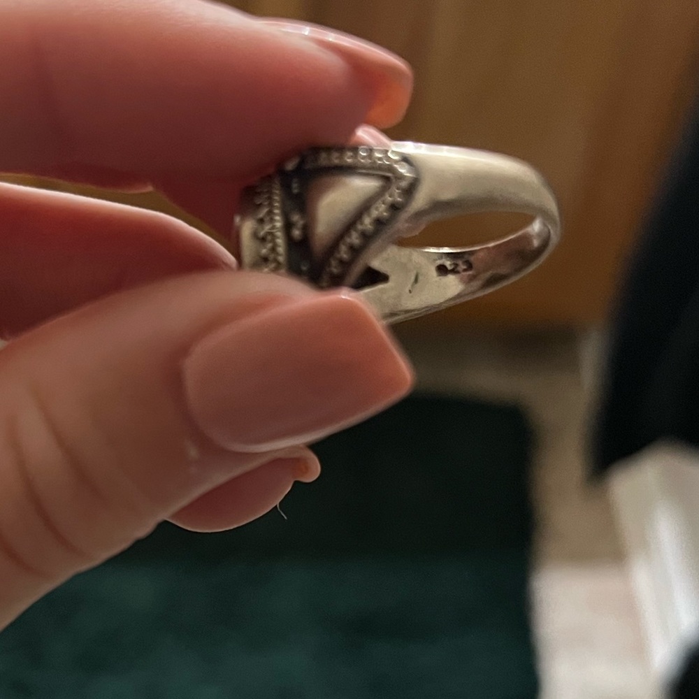 Sterling Silver Onyx 925 Size 7 ring - Picture 13 of 15